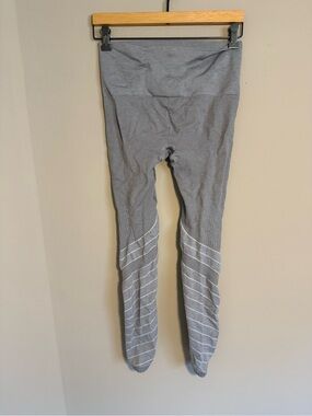 BLANQI Maternity Grey Leggings with White Diagonal Stripes